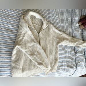 Everlane the half zip sweater in luxe merino